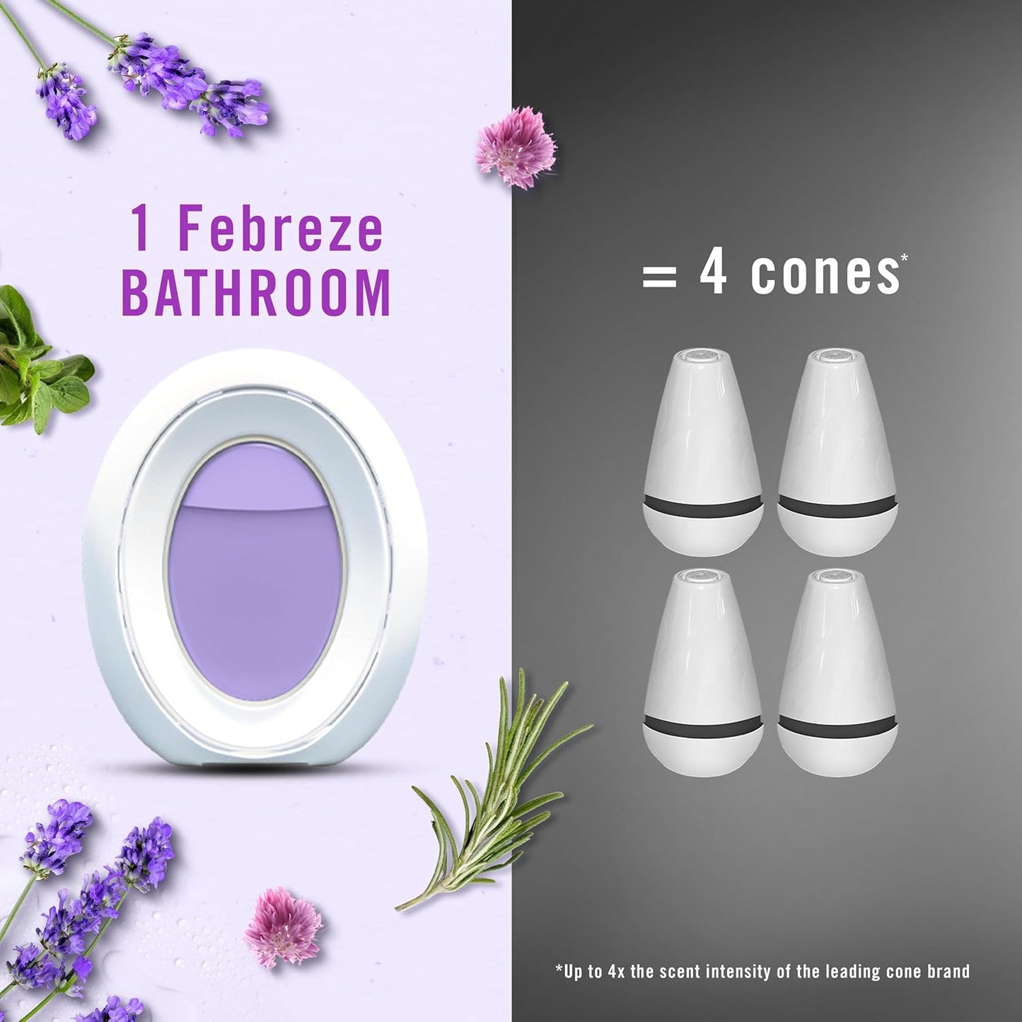 Febreze Small Spaces Air Freshener, Odor-Fighting, Plug In Alternative, Air Fresheners for Home and Bathroom and Kitchen, Closet Air Fresheners, Light Lavender Scent, 2 Count