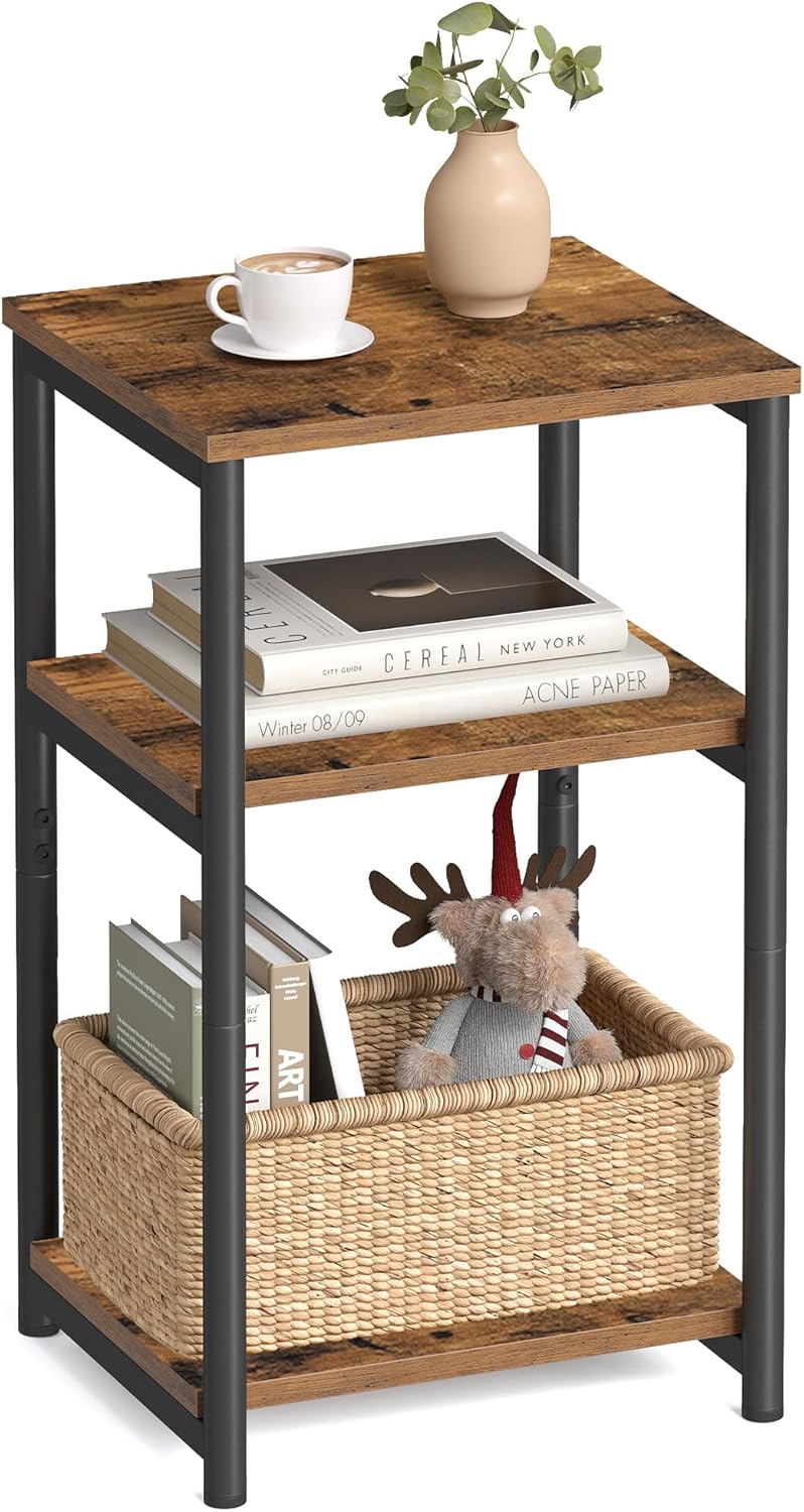 VASAGLE Side Table, Small End Table, Tall Nightstand for Living Room ...