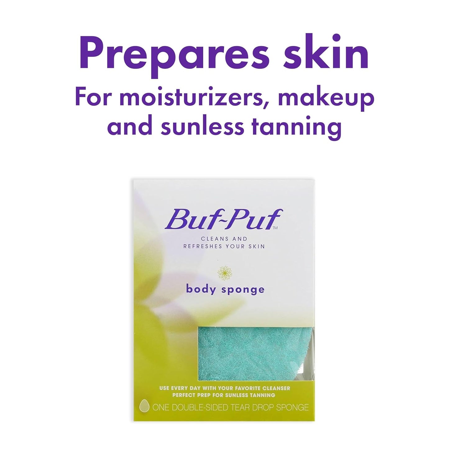 Buf-Puf Body Sponge, Bath Sponge, Dermatologist Developed, Cleanses Skin of Dirt, and Excess Oil, Reusable, Exfoliating, 1 Count