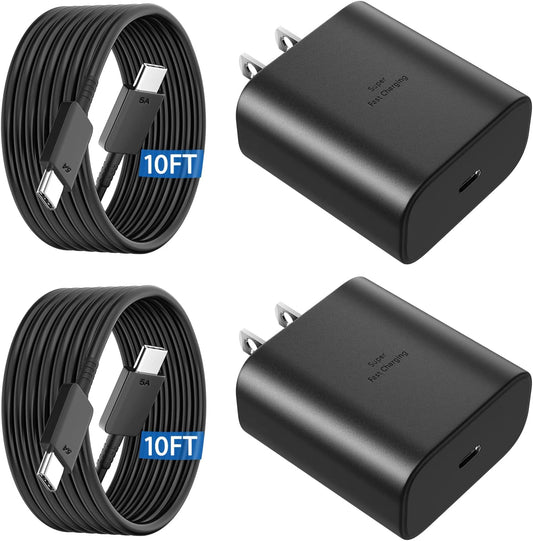 45W Samsung Super Fast Phone Charger, USB C Fast Charger Samsung Charge Fast Charging Cord Samsung Galaxy S25 S24 Ultra Charge 10FT Type C Charging Cable for Samsung Galaxy S25 Ultra/S25/S24/S23/S22