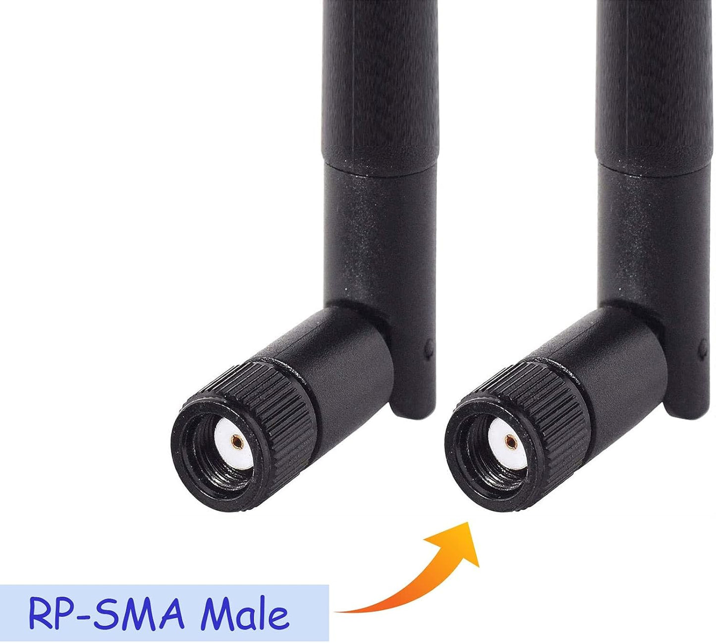 Bingfu Dual Band WiFi 2.4GHz 5GHz 5.8GHz 3dBi MIMO RP-SMA Male Antenna (2-Pack) for WiFi Router Wireless Network Card USB Adapter Security IP Camera Video Surveillance Monitor