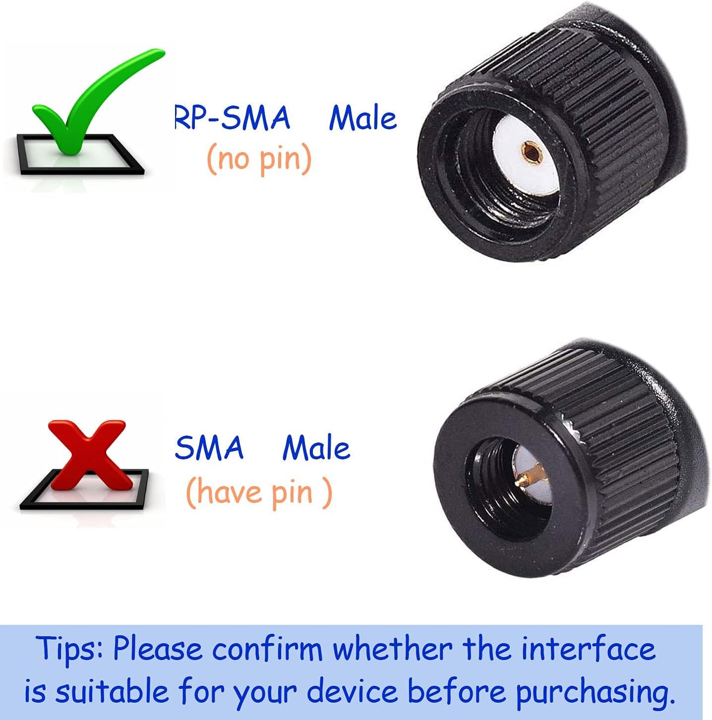 Bingfu Dual Band WiFi 2.4GHz 5GHz 5.8GHz 3dBi MIMO RP-SMA Male Antenna (2-Pack) for WiFi Router Wireless Network Card USB Adapter Security IP Camera Video Surveillance Monitor