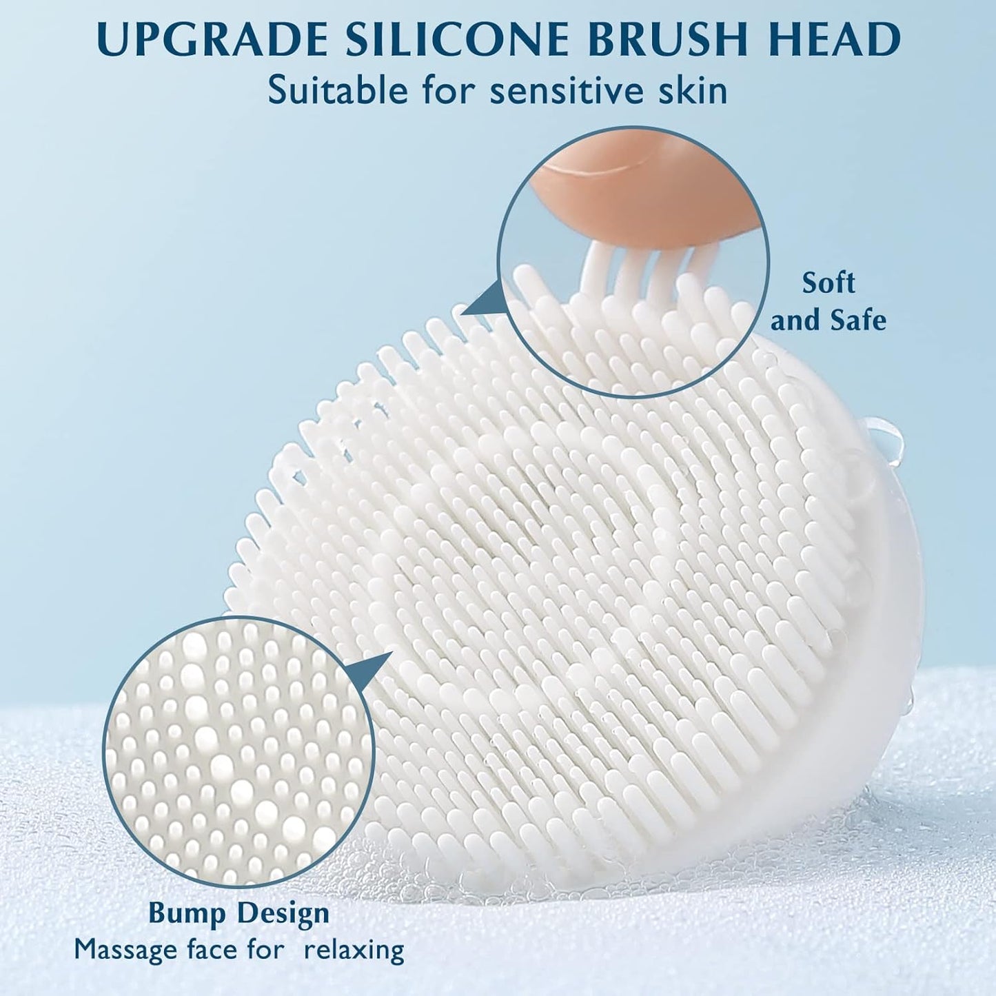 COSLUS Facial Cleansing Brush Silicone Face Scrubber: 2 in1 FBS-D Electric Exfoliating Massage Device Waterproof Deep Cleaning Exfoliation Rotating Spa Machine - Electronic Skin Care Wash Clean System