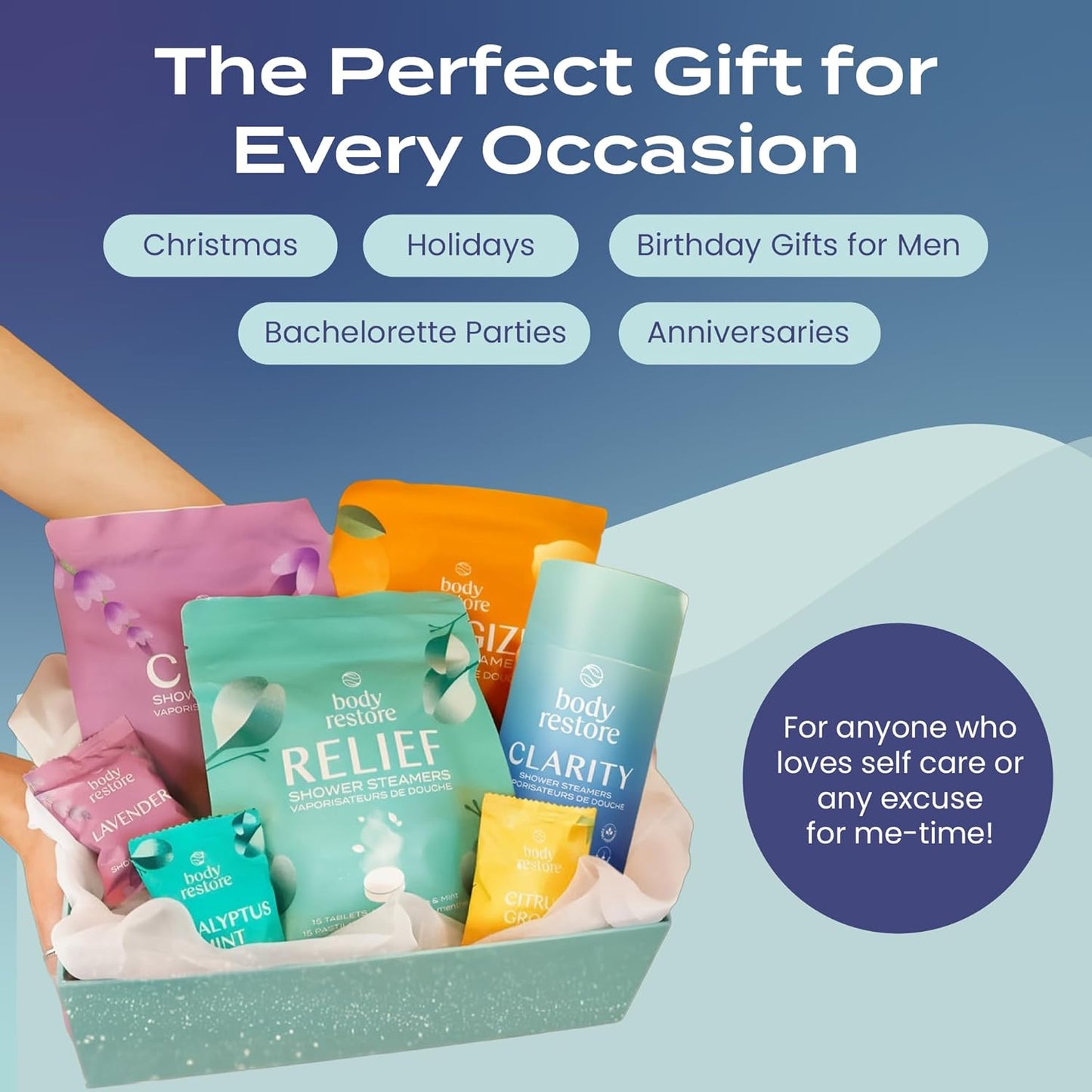 Body Restore Shower Steamers Aromatherapy 6 Pack – Valentines Day Gifts for Her and Him, Birthday Gifts for Women and Men, Relaxation, Stress Relief, Self Care – Clarity