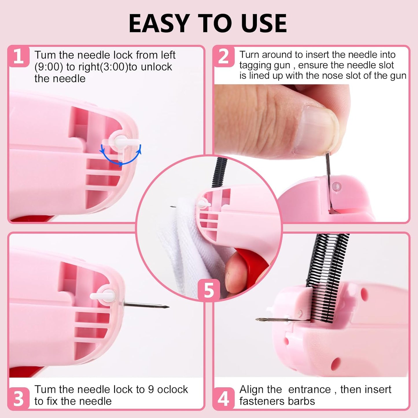 Stitch Gun with 6 Fine Needles,4000 Pcs Micro Fasteners(2000 White & 2000 Black).Stitch Gun Quick Clothing Fixer Stitch Gun for Clothes Quick Stitchy Sewing Gun Clothing Stitch Gun Tag Gun for Clothes