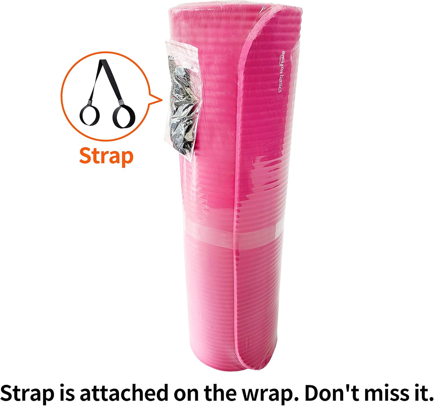 1/2 Inch Extra Thick Exercise Yoga Mat with Carrying Strap, Cushioned Support, for Fitness and Gym Workouts