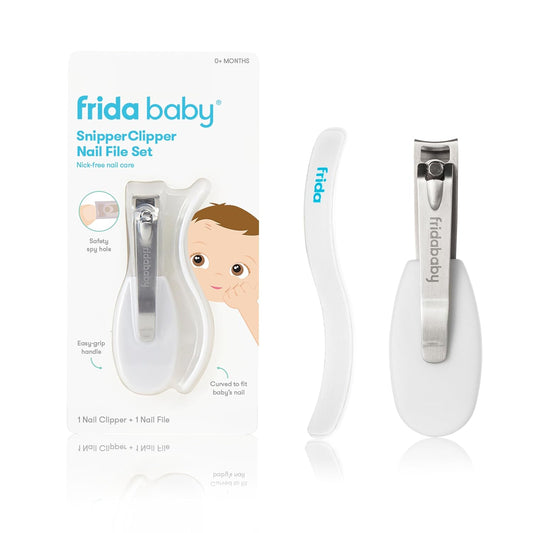 Frida Baby NailFrida Baby Nail Clippers & Nail File & Buffer for Newborns and Up, Safety Spyhole, Nickel Free, Curved Clipper to Fit Babies Nails