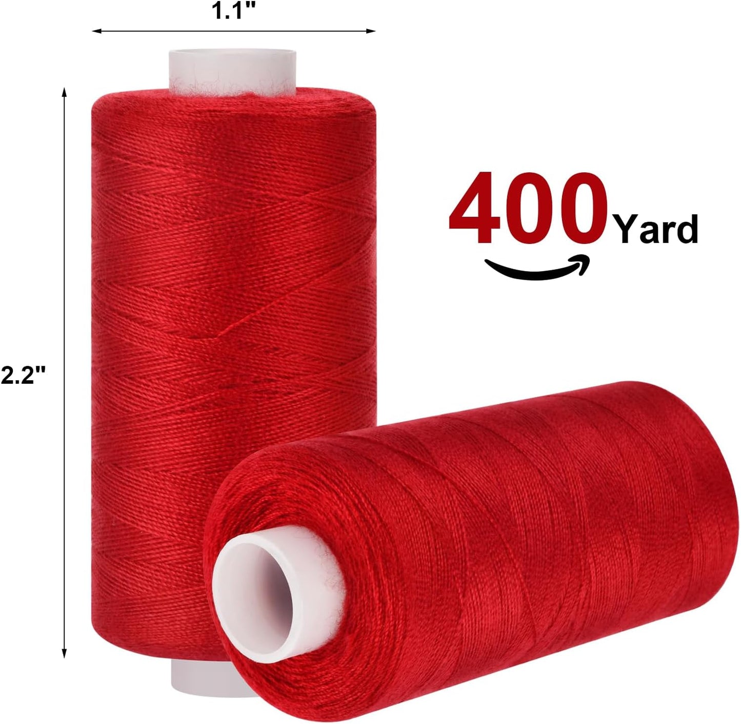 Eoehro 72pcs Sewing Thread Kit, 36 Colors, 400 Yards per Spool Polyester Thread, Prewound Bobbins, Sewing Machine Threads