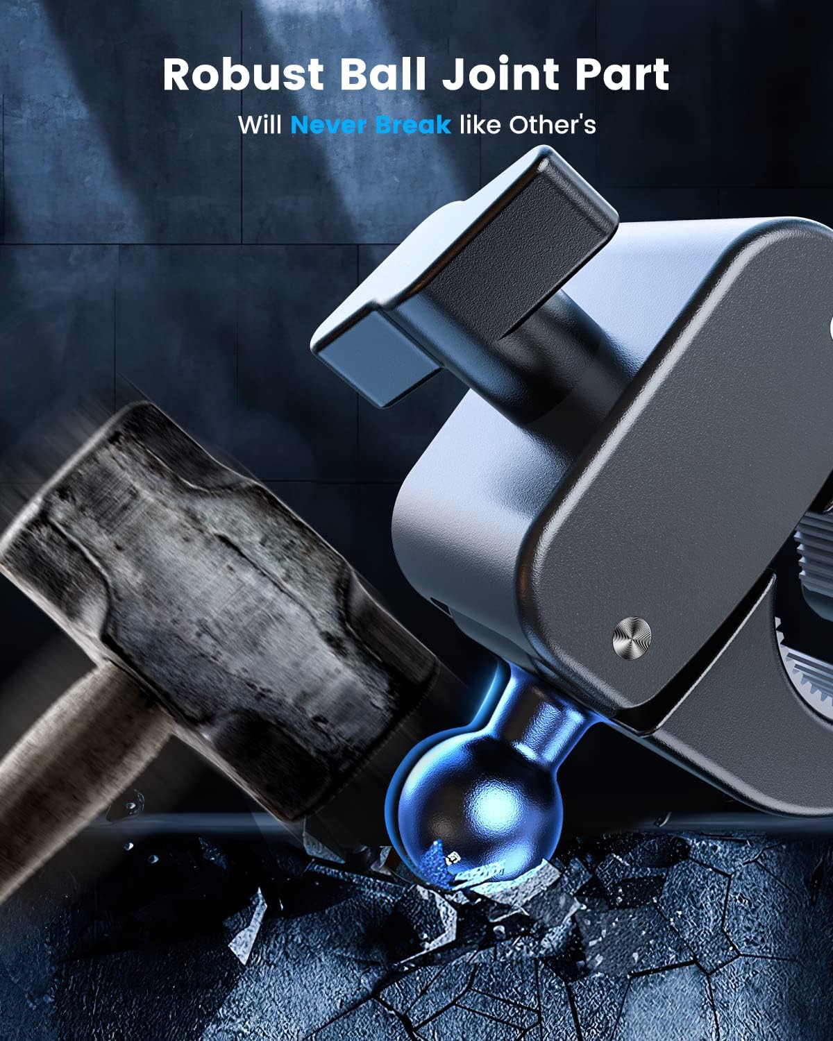 JOYROOM Motorcycle Phone Mount, 1s Auto Lock 100mph Military Anti-Shake Bike Phone Holder for Bicycle, 10s Quick Install Handlebar Phone Mount, Compatible with iPhone, Samsung, All Cell Phone