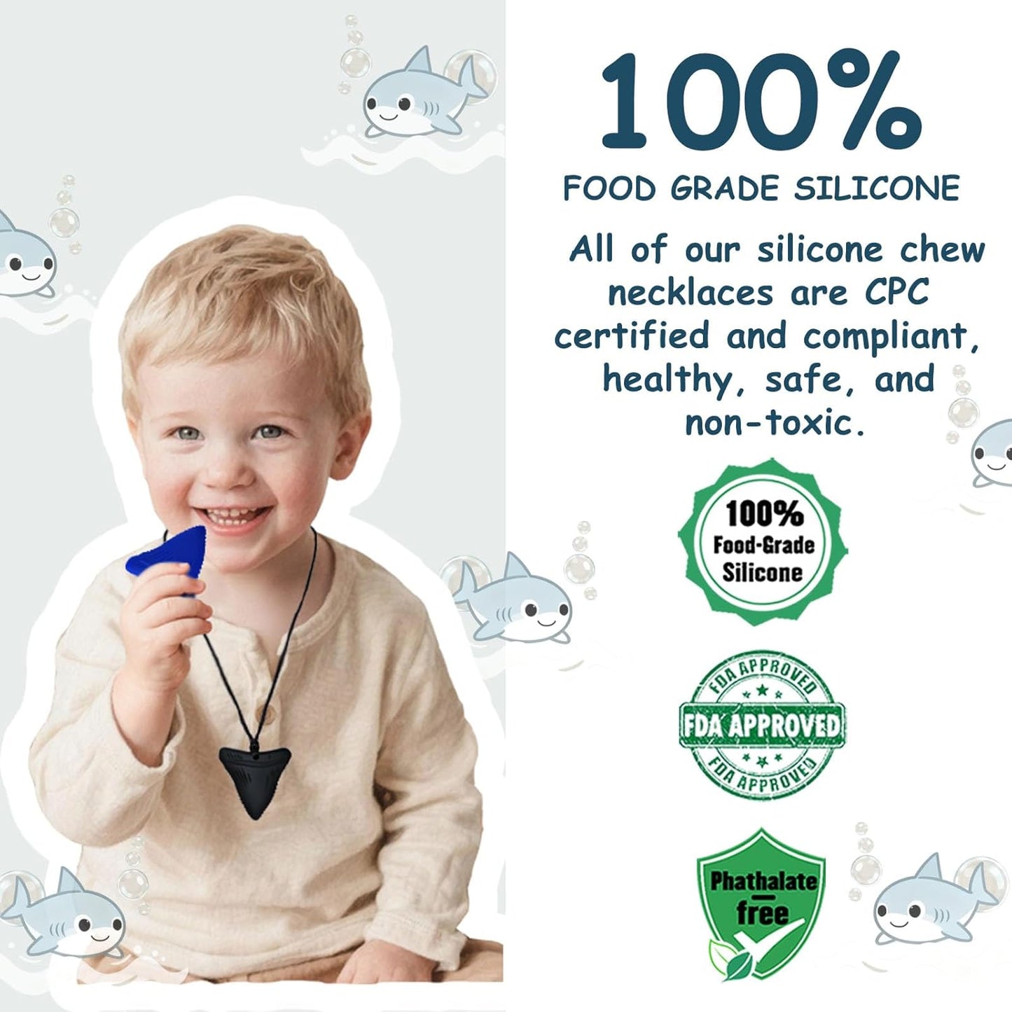 Chew Necklaces for Sensory Kids, 6 Pack Chewy Necklace Sensory Toys for Autism, ADHD, Anxiety or Other Special Needs- Reduces Chewing Fidgeting for Boys Girls Adults Chewer