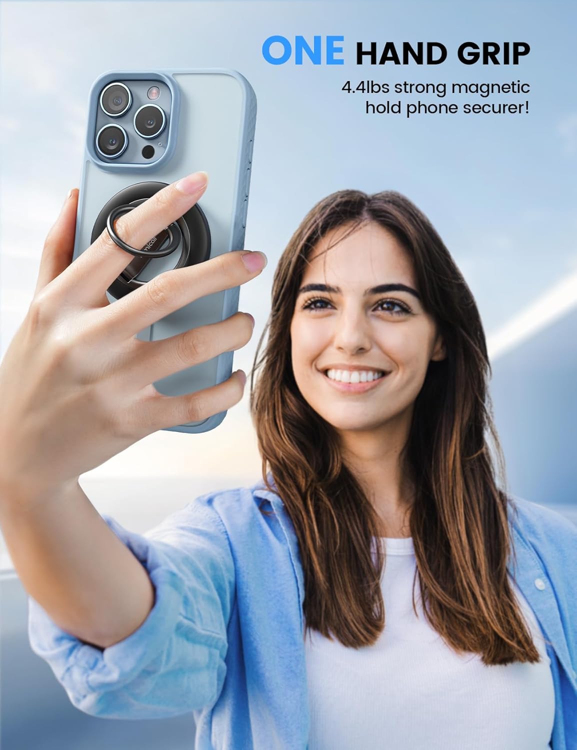 Lamicall for MagSafe Magnetic Phone Grip Stand - [Upgrade Dual-Hinge] Finger Ring Holder, 360° Rotation Phone Kickstand Super Magnet Ring, Mag Safe Accessories for iPhone 17 16 Pro Max Air, Androids