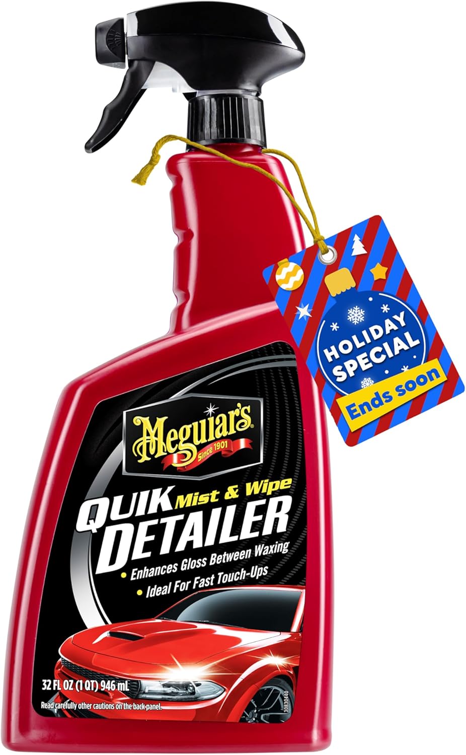 Meguiar's Quik Detailer, Mist & Wipe Car Detailing Spray, Clear Light Contaminants and Boost Shine with a Quick Detailer Spray that Keeps Paint and Wax Looking Like New, 32 oz