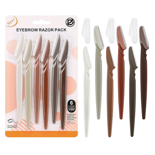 D Dermaplane Razor for Women Face - 6PCS Face Razors for Women - Eyebrow Razor with Precision Cover - Face Shaver for Men - Facial Hair Removal for Men - Neutral
