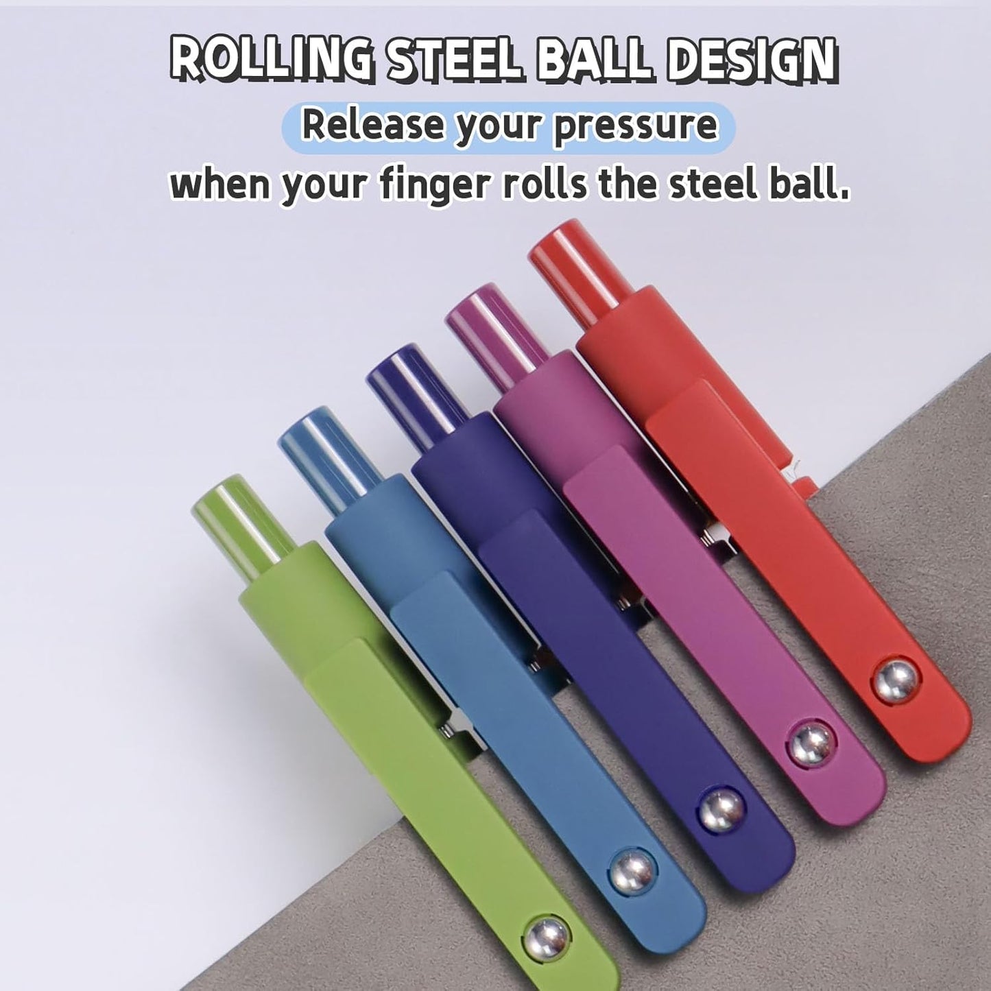 Gel Pens, 5 Pcs 0.5mm Black Ink Pens Fine Point Smooth Writing Pens with Silicone Grip, High-End Series Metal Clip Retractable Pens for Journaling Note Taking (Vintage)