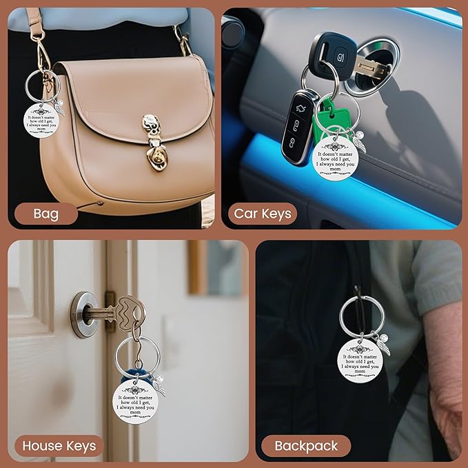 iJuqi Mother's Day Gifts from Daughter Son for Mom Birthday Valentine's Day Christmas Gifts Mom Keychain Mother Keyring