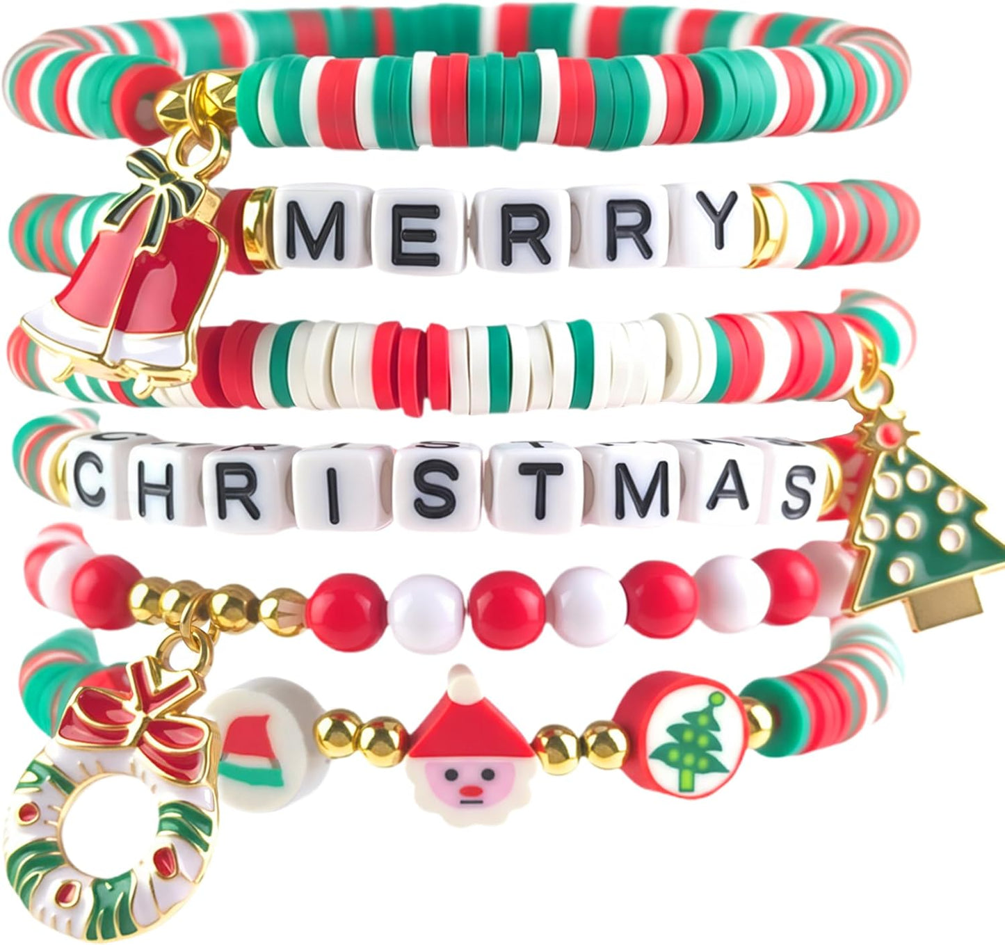 OHOME Stocking Stuffers - 6 Pack Bracelets for Teen Girls Women | Christmas Gifts for Teens Men Adults - Christmas Decorations Accessories Shirts Outfits | Xmas Sweater Dresses for Girls 2025