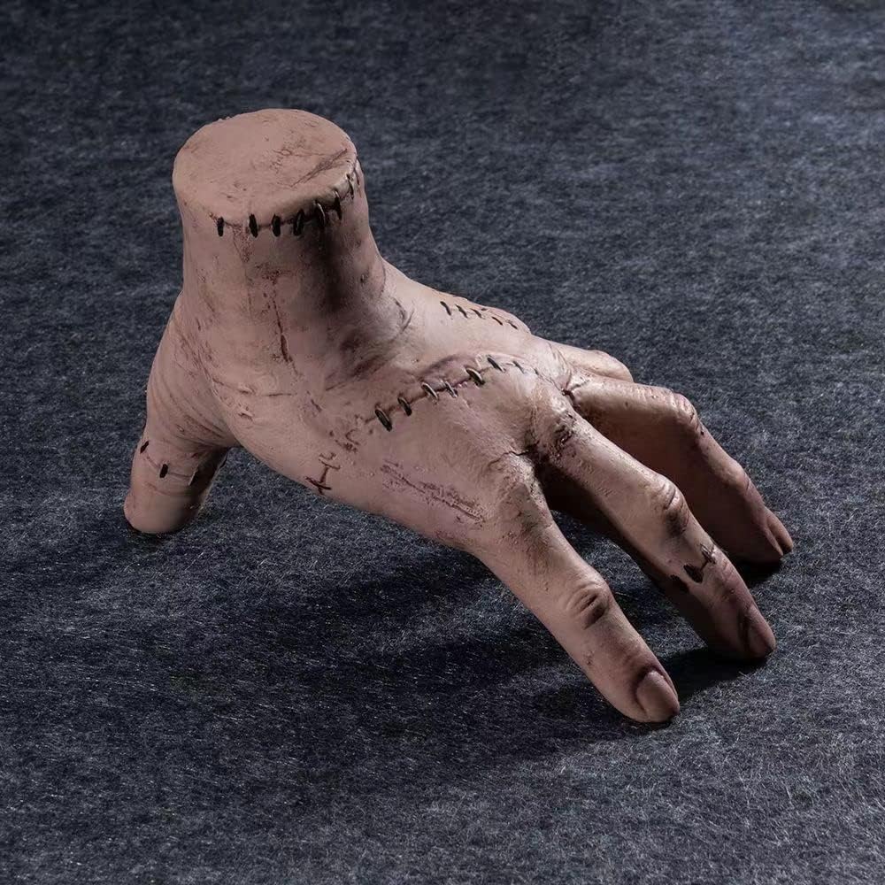 Wednesday Addams Family Thing Hand, Cosplay Hand by Addams Family, Fake Hand Toys Scary Props Halloween Decorations Prop Movie, (HWDA-BACX)