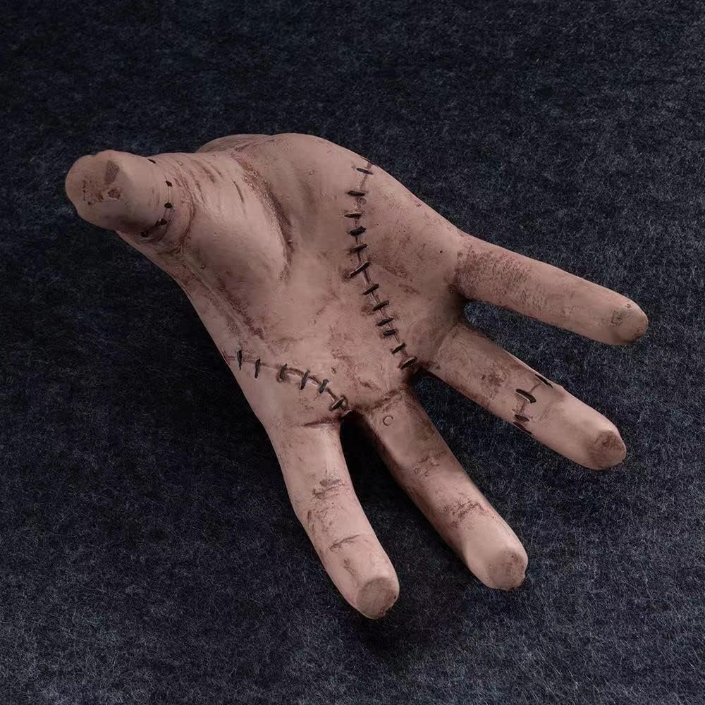 Wednesday Addams Family Thing Hand, Cosplay Hand by Addams Family, Fake Hand Toys Scary Props Halloween Decorations Prop Movie, (HWDA-BACX)
