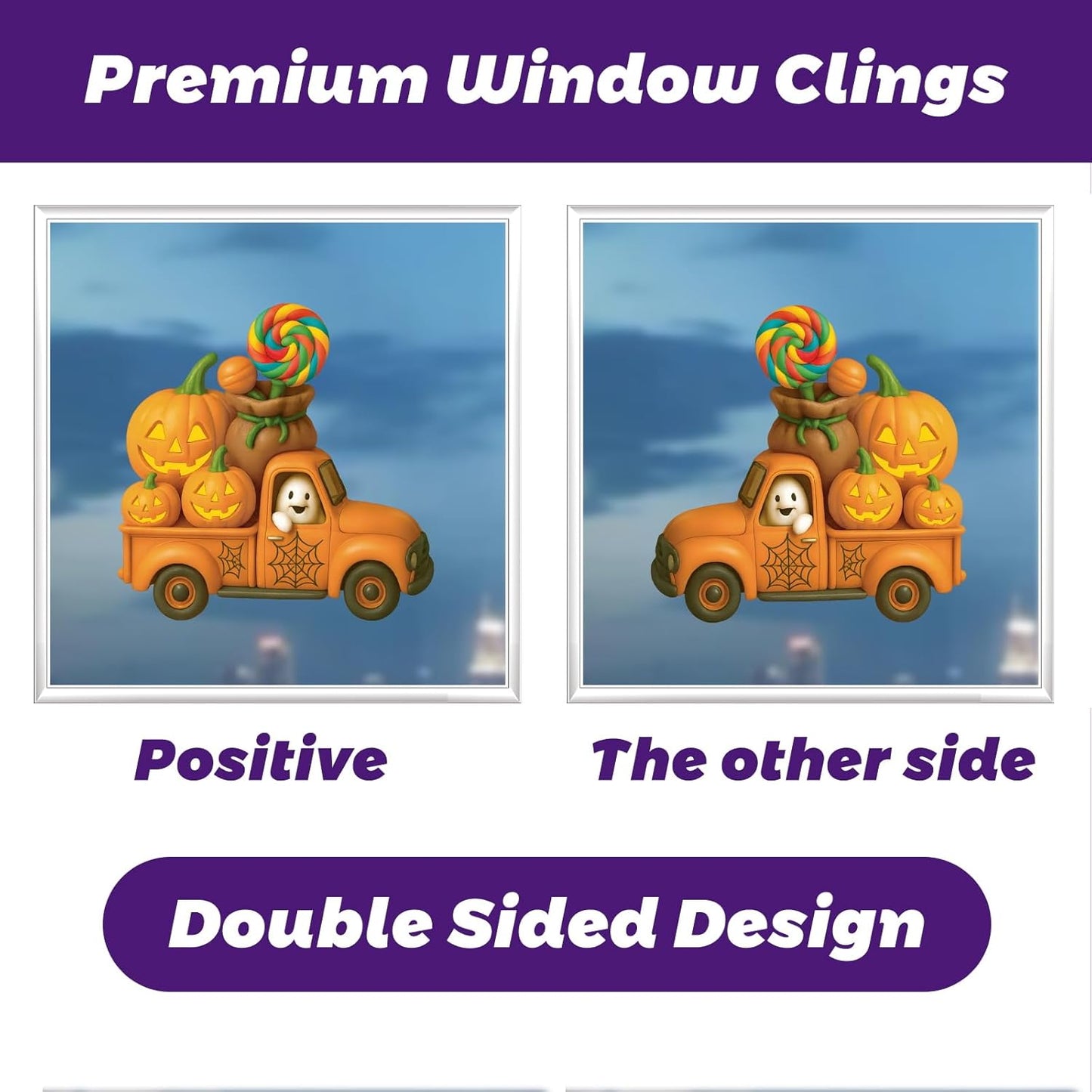 120 Pcs Halloween Window Clings Stickers– 9 Sheets Halloween Decorations, Double-Sided Window Stickers with Pumpkins Skeletons, Removable Glass Decals for Indoor Outdoor Trick or Treat Parties