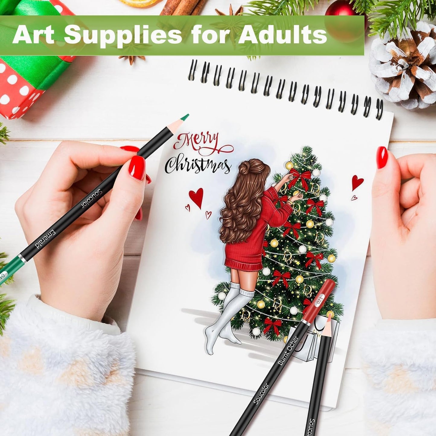 Soucolor Sketch Book, Spiral Bound Acid-Free Sketchbook with 68lb/100gsm for Paper Painting, Drawing, Writing, Artist Sketching Pad for Kids, Adults & Teens, 100 Sheets (Black, 9 x 12 Inch, Pack of 1)