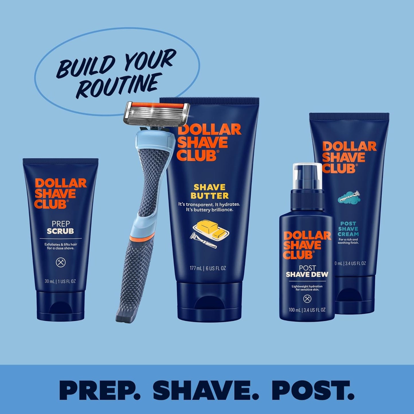 Dollar Shave Club | 6 Blade Razor Refills (8 Pack) | 6 Stainless Steel Blades for a Close & Comfortable Shave