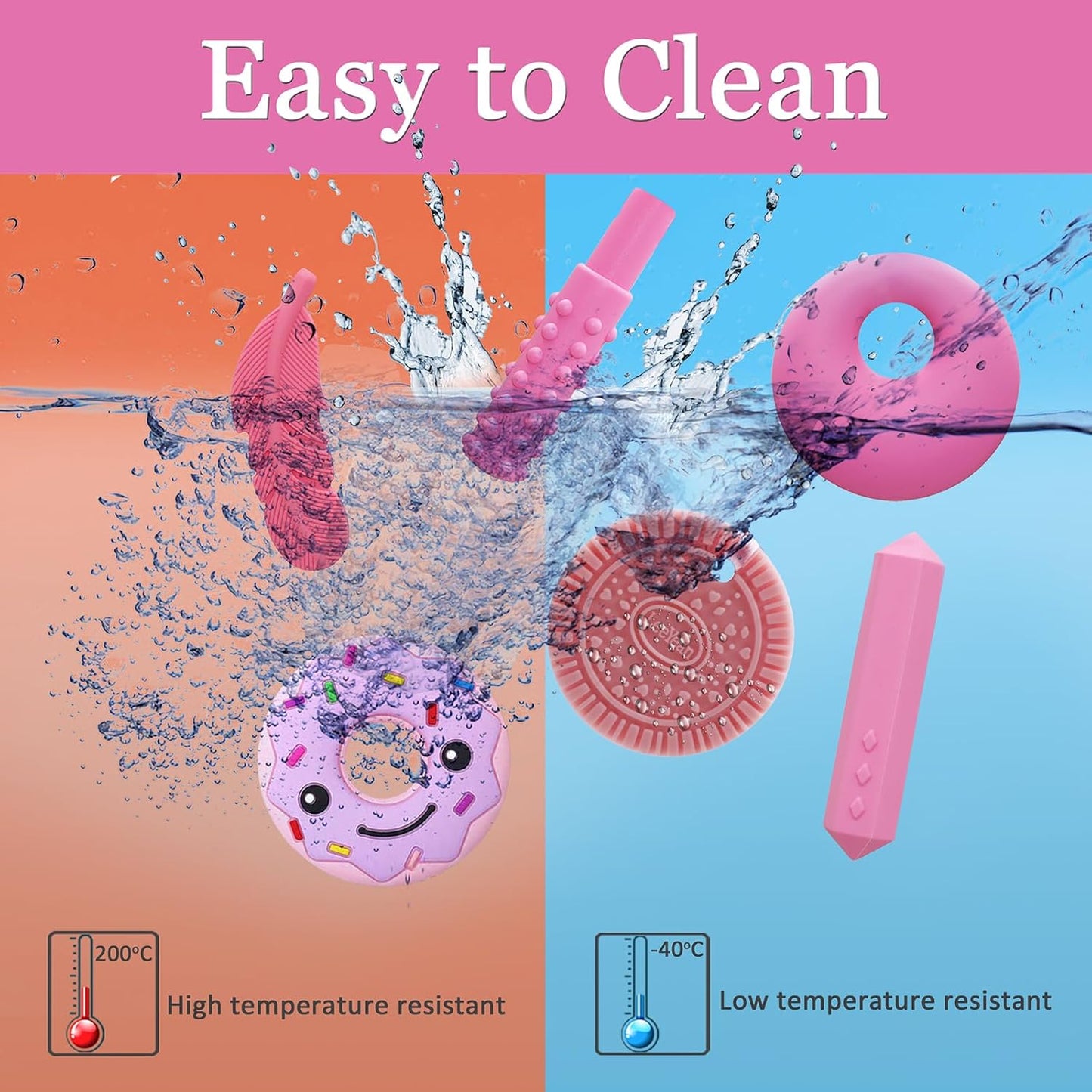 Chew Necklaces for Sensory Kids, Silicone Chewy Necklace for Children with Autism, ADHD, SPD, Chewing, 6 Pack Autism Sensory Toys