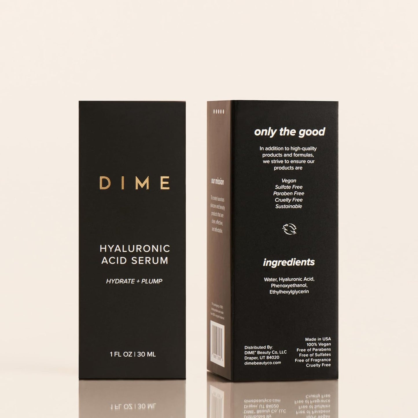 DIME Beauty Hyaluronic Acid Serum, Ultra Hydrating Face Serum with Pure Hyaluronic Acid, 1 oz / 30 ml