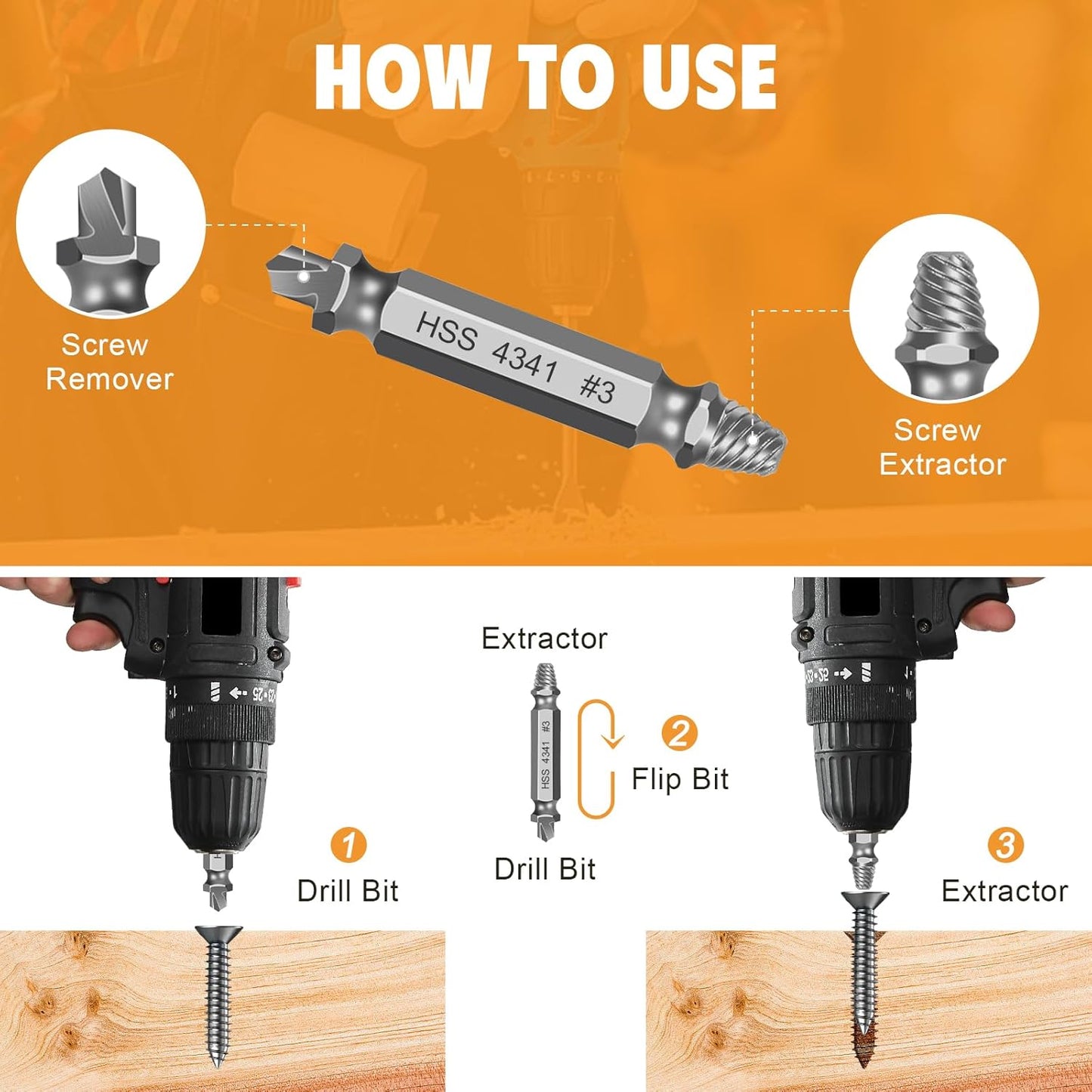 Valentines Day Gifts for Him - Fathers Day Dad Gifts Screw Extractor Set - Tools Gadgets for Men Bolt Extractor Kit - Birthday Stocking Stuffers for Men Husband Boyfriend