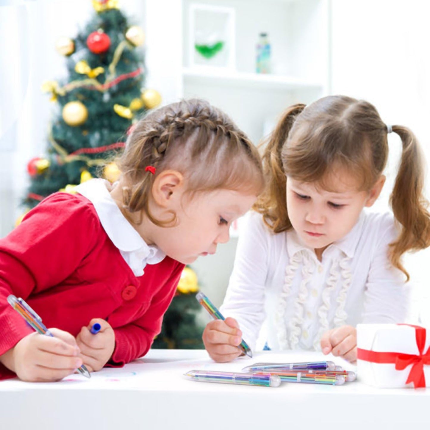 Favide 22 Pack 0.5mm 6-in-1 Multicolor Ballpoint Pen,6-Color Retractable Ballpoint Pens for Office School Supplies Students Children Gift,Kids Party Favors