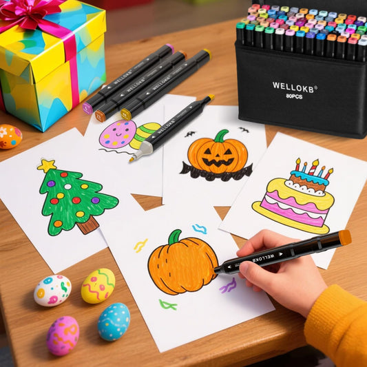 Alcohol Markers, 80 Colors Dual Brush Tip Permanent Art Markers, Coloring Marker, for Book Painting Card Making, Christmas gift for Adults Kids 8-12