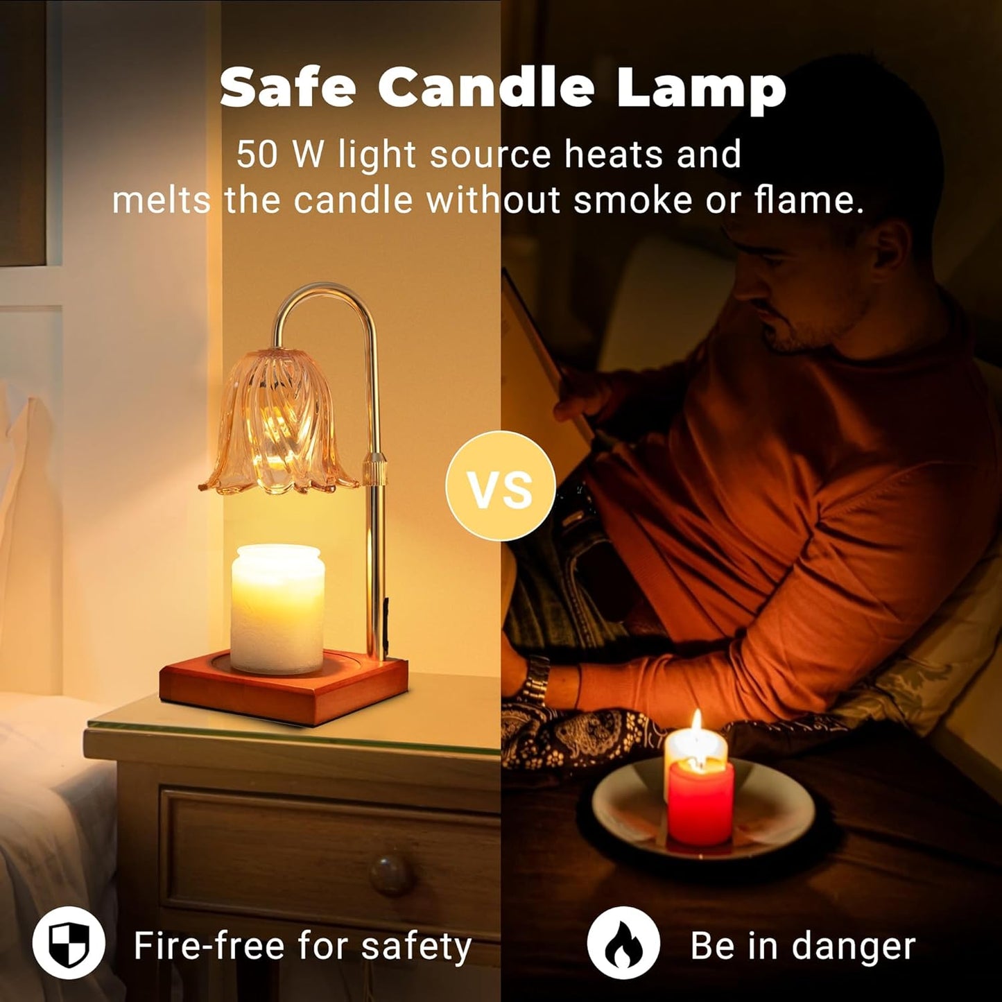 Candle Warmer Lamp with Timer Dimmable, Birthday Gifts for Women Mom, House Warming Gifts New Home Decor, Wax Melt Warmer for Jar Candles with 2 Bulbs