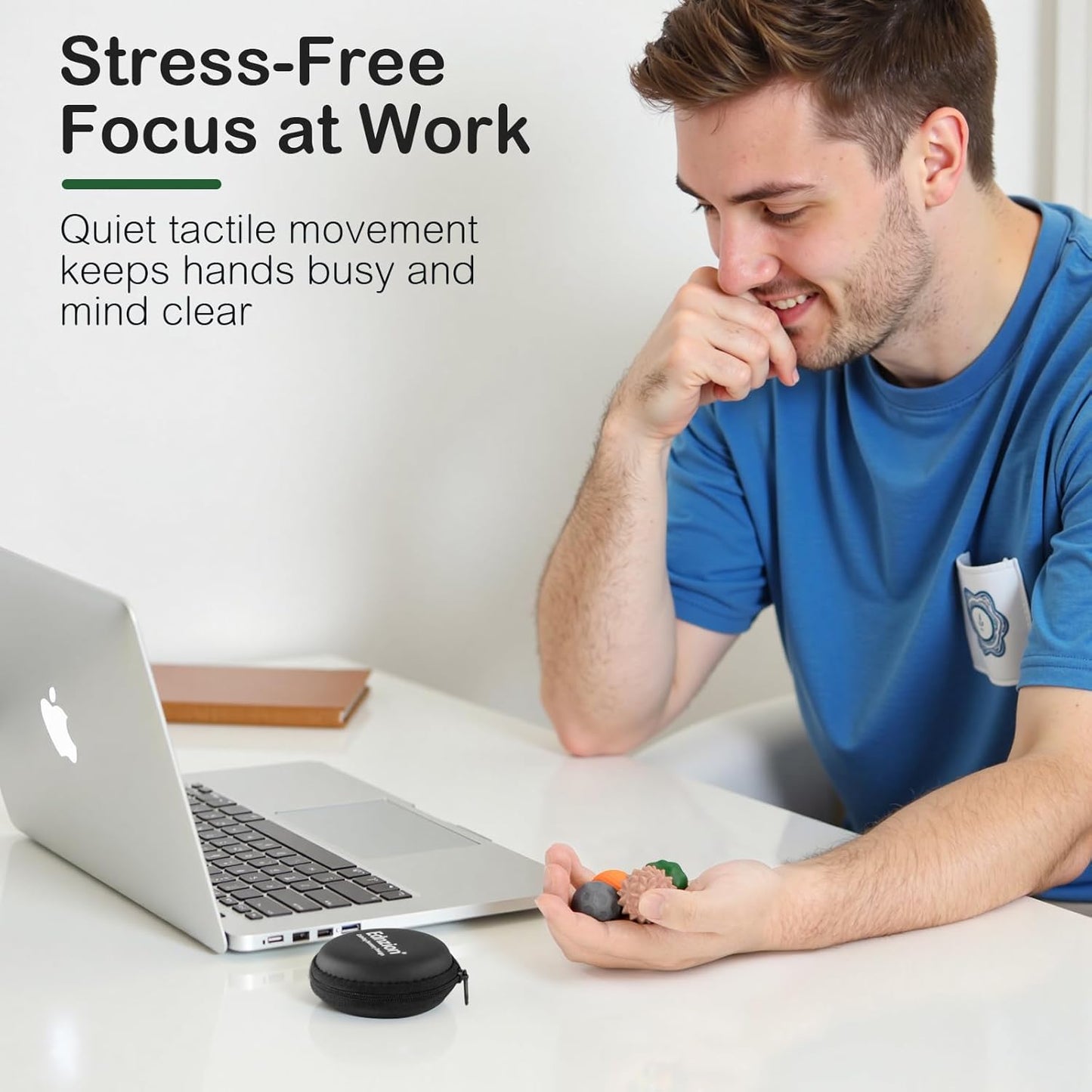 Fidget Toys Adults – 4PCS Magnetic Silicone Stress Balls for Anxiety, Focus & ADHD Relief, Textured Sensory Desk Gadgets, Stocking Stuffers or White Elephant Gifts for Men Women Teens