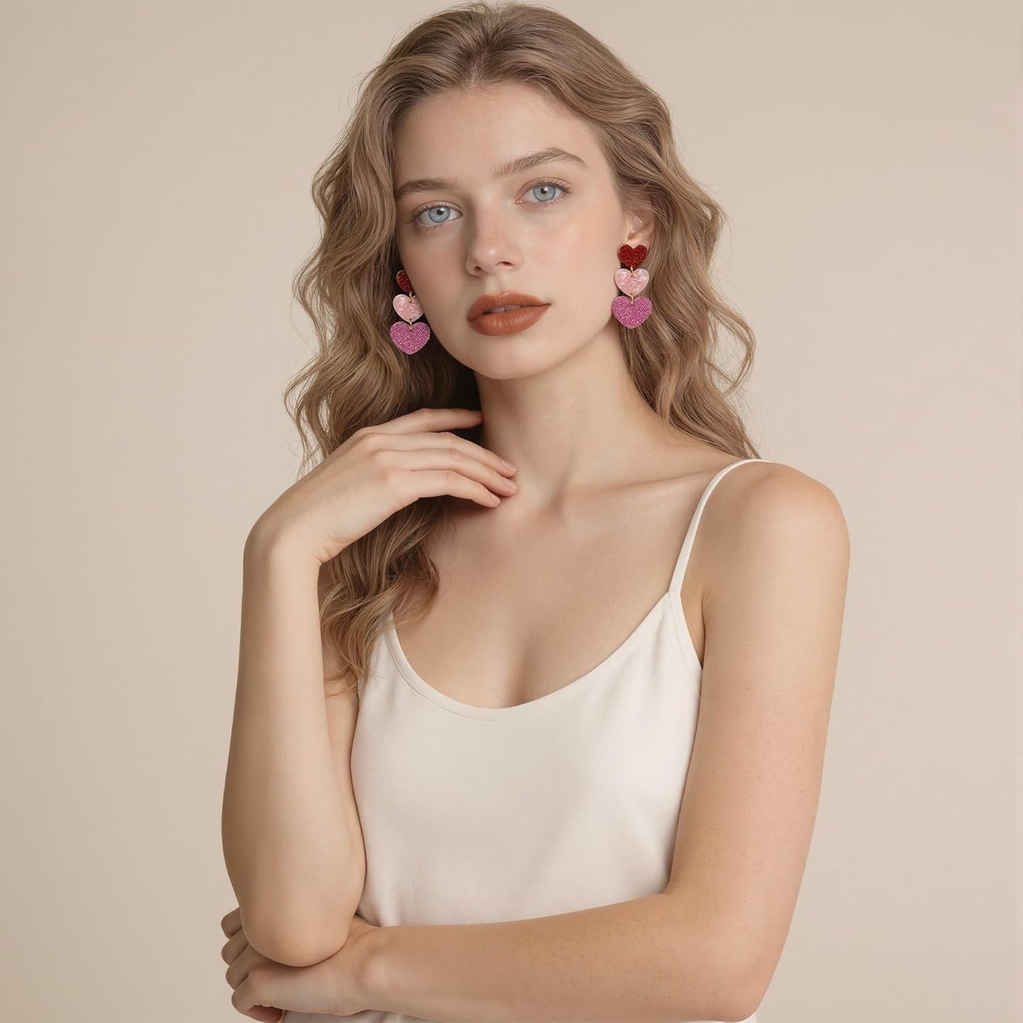 Valentines Day Outfit Women - Heart Earrings for Her | Valentines Day Gifts for Her Girls - Valentines Shirts Dress Pajamas | Valentine Decorations Decor Party Supplies