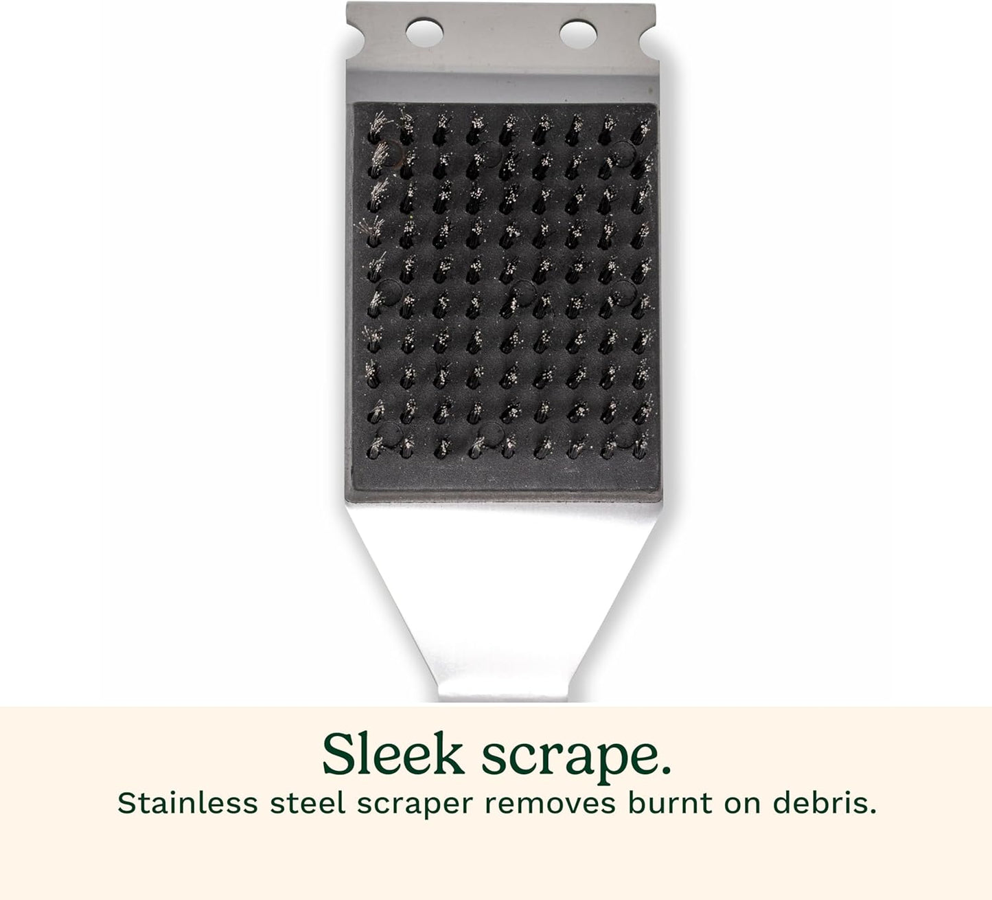 Cuisinart Stainless Steel 16.5" Long Handle Grill Cleaner Brush and Scraper for BBQ, Griddle, Grills, Cookout Tool, Grill Brush for Outdoor Grills BBQ Accessories