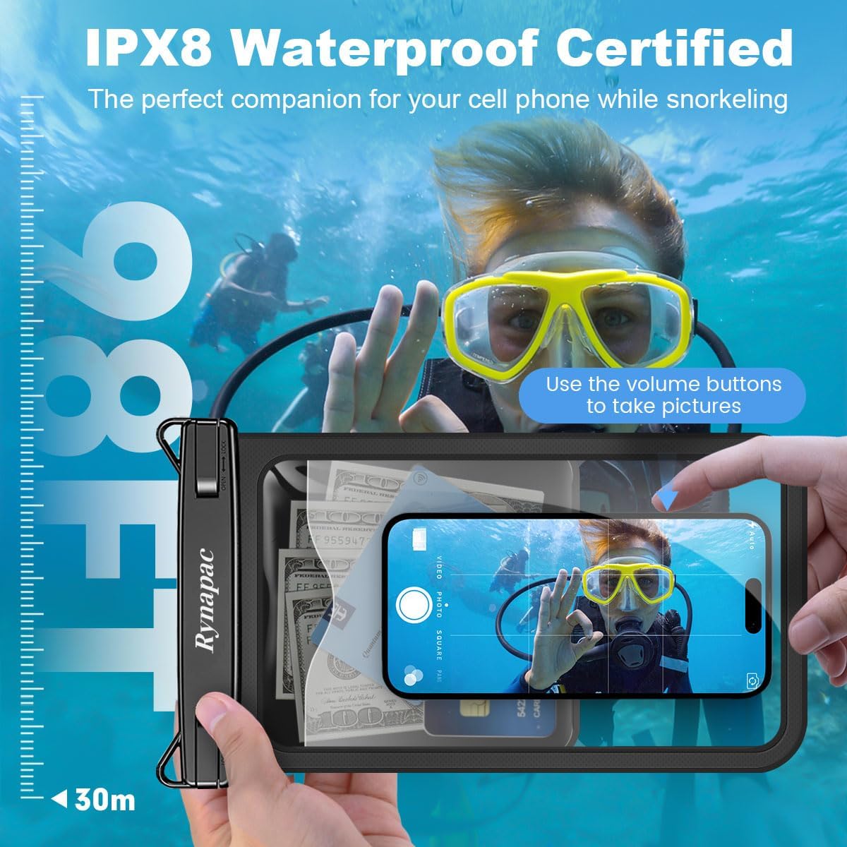 Large Waterproof Phone Pouch Bag - 2 Pack Waterproof Phone Case for iPhone 16 15 14 Pro Max Galaxy S25 S24 Ultra, IPX8 Cellphone Water Protector Pouch Beach Essentials Travel Must Haves