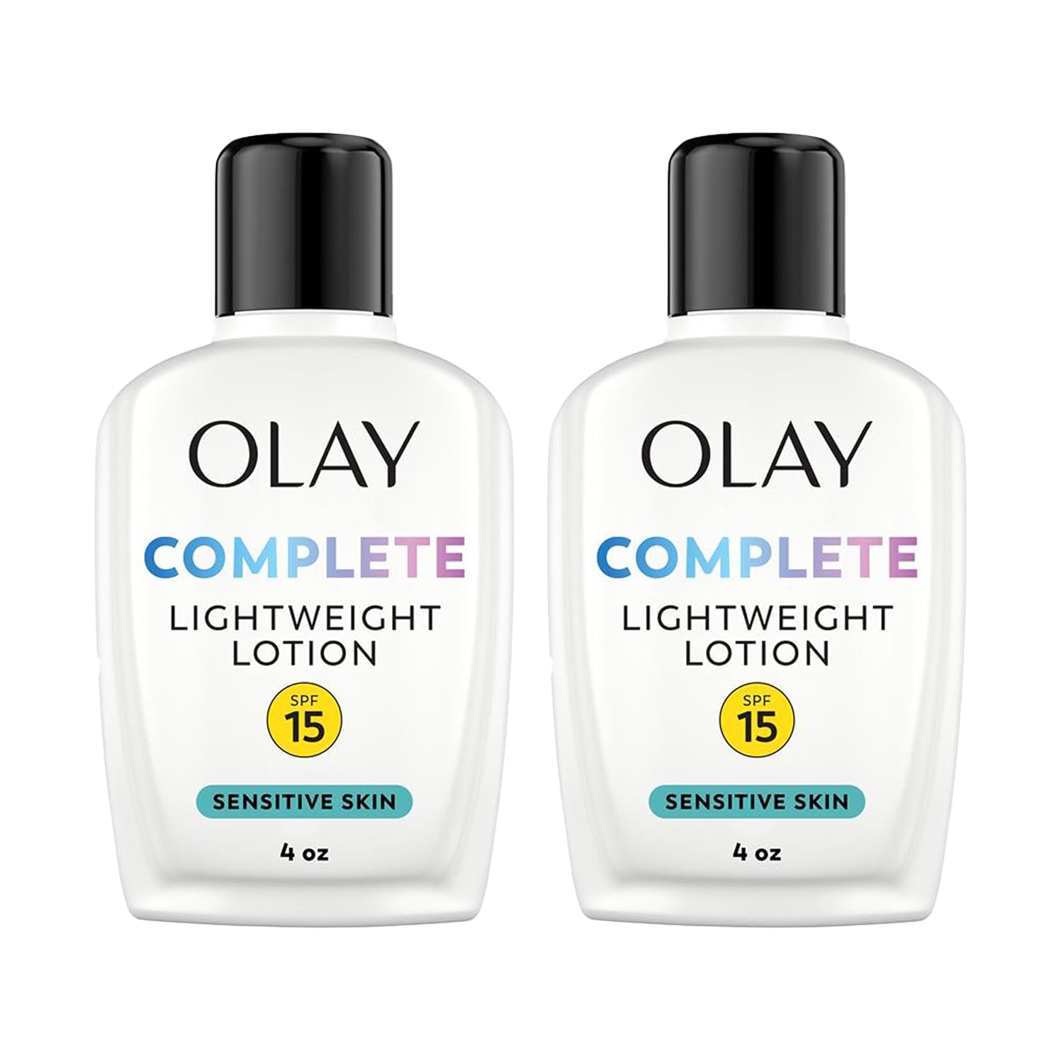 Olay Face Moisturizer, Complete with Sunscreen SPF 15, Daily Facial Lotion for Normal Skin, Lightweight Hydrating Broad Spectrum Sun Protection - Vitamin C, E, and Niacinamide - 6 Oz 2 Pack
