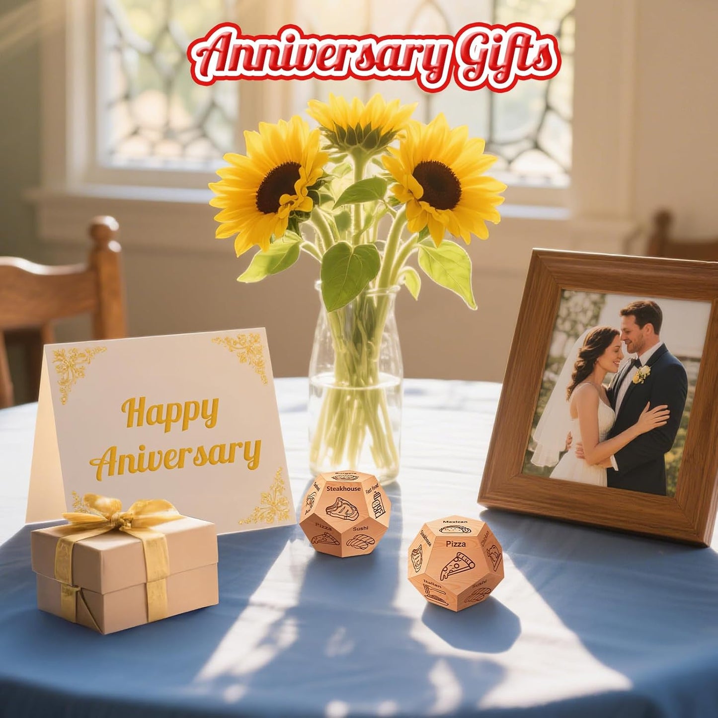 Valentines Day Gifts for Him Her, Winzwon Date Night Food Decision Dice, Anniversary Birthday Wedding Couples Gifts for Men Women Boyfriend Girlfriend, Fathers Day Christmas Stocking Stuffers