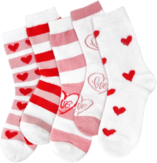 FilmHOO Valentines Day Gifts for Her Wife Fuzzy Socks for Women Cozy Fluffy Warm Socks Birthday Galentines Day Gifts
