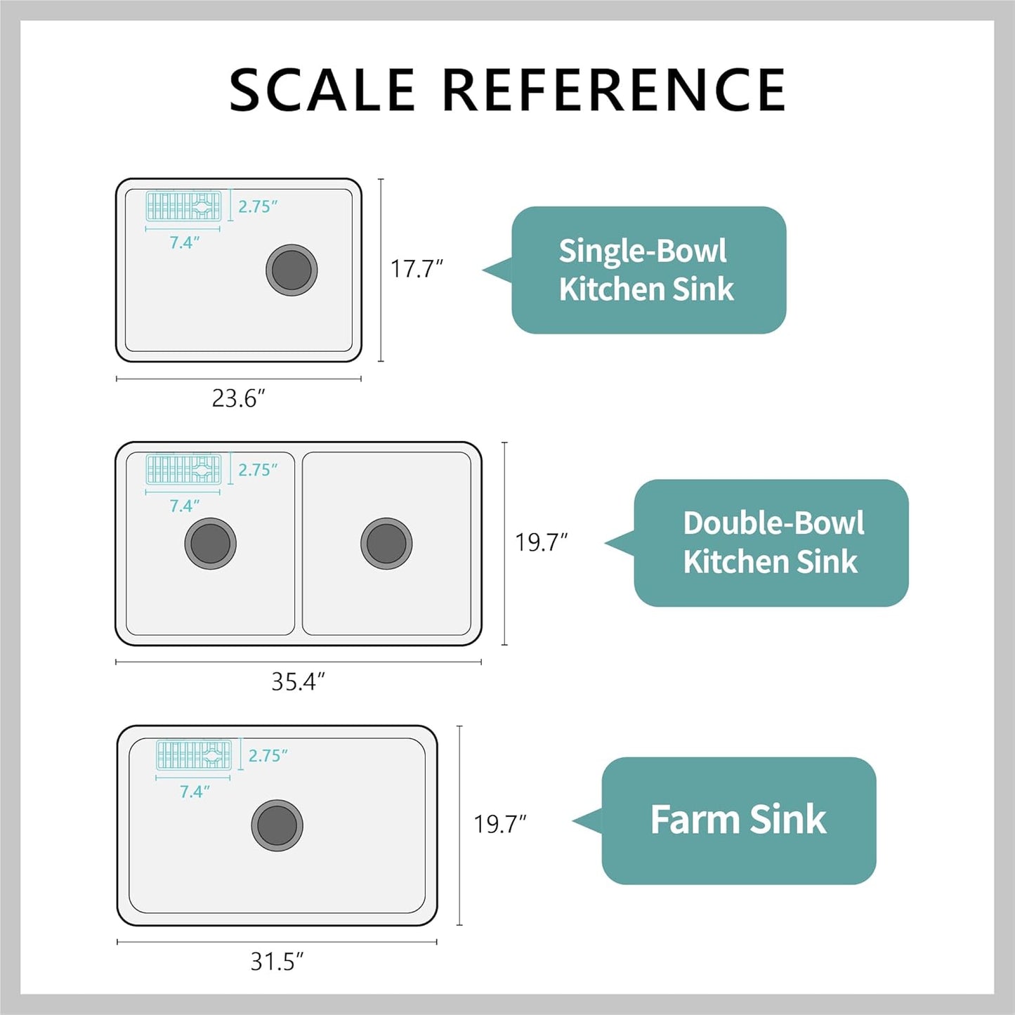 SunnyPoint NeverRust Deluxe Kitchen & Bathroom Sink Sponge Holder Organizer with Adhesive Mount - Additional Suction Cup Included – Sponge & Brush NOT Included – 7.4 x 3.3 x 2.75 Inch