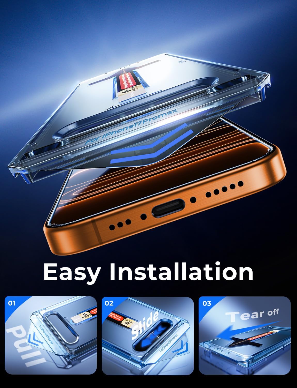 MAGIC JOHN 2 Pack for iPhone 17 Pro Max 6.9 inch Tempered Glass Screen Protector, Auto Dust-Elimination, Bubble Free, HD Clear, Easy Installation