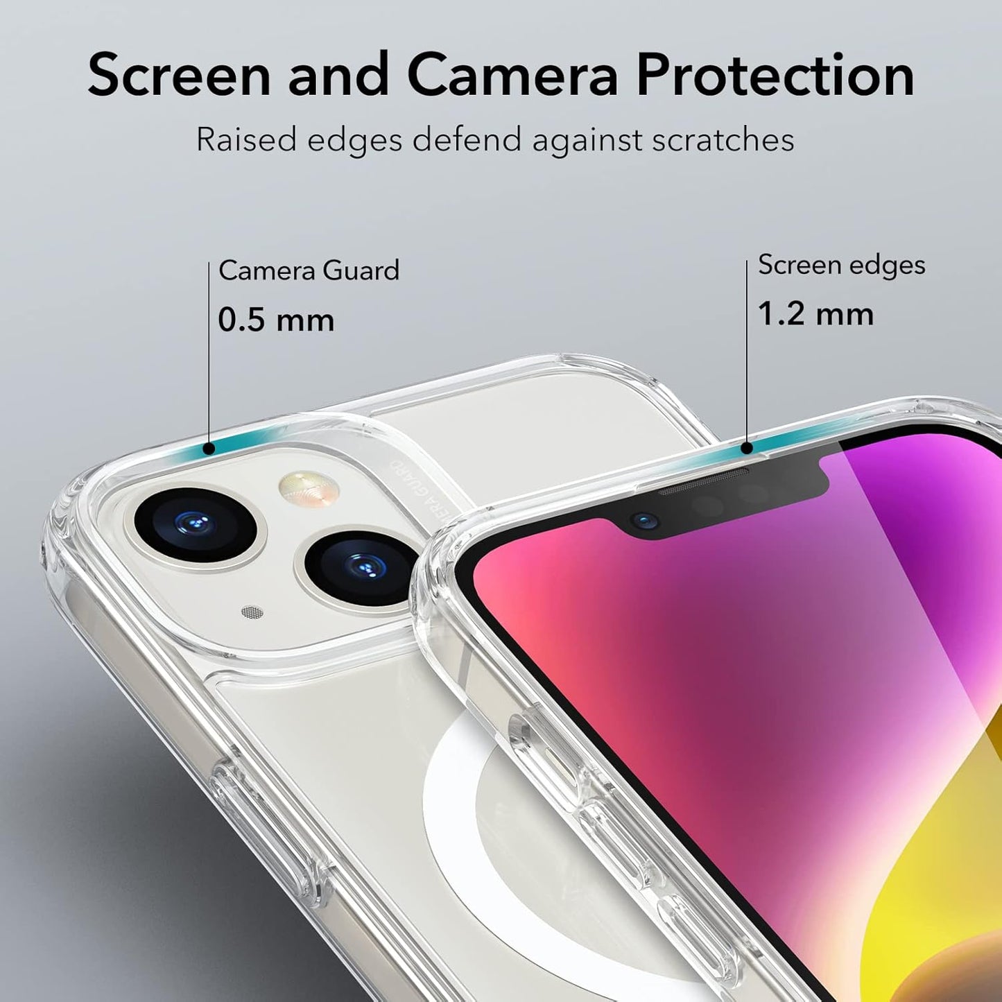 ESR Case for iPhone 14/iPhone 13, Compatible with MagSafe, Classic Hybrid Magnetic Mobile Phone Case iPhone 14/13 Case, Military Standard, Drop Protection, Scratch-Resistant Back, Clear