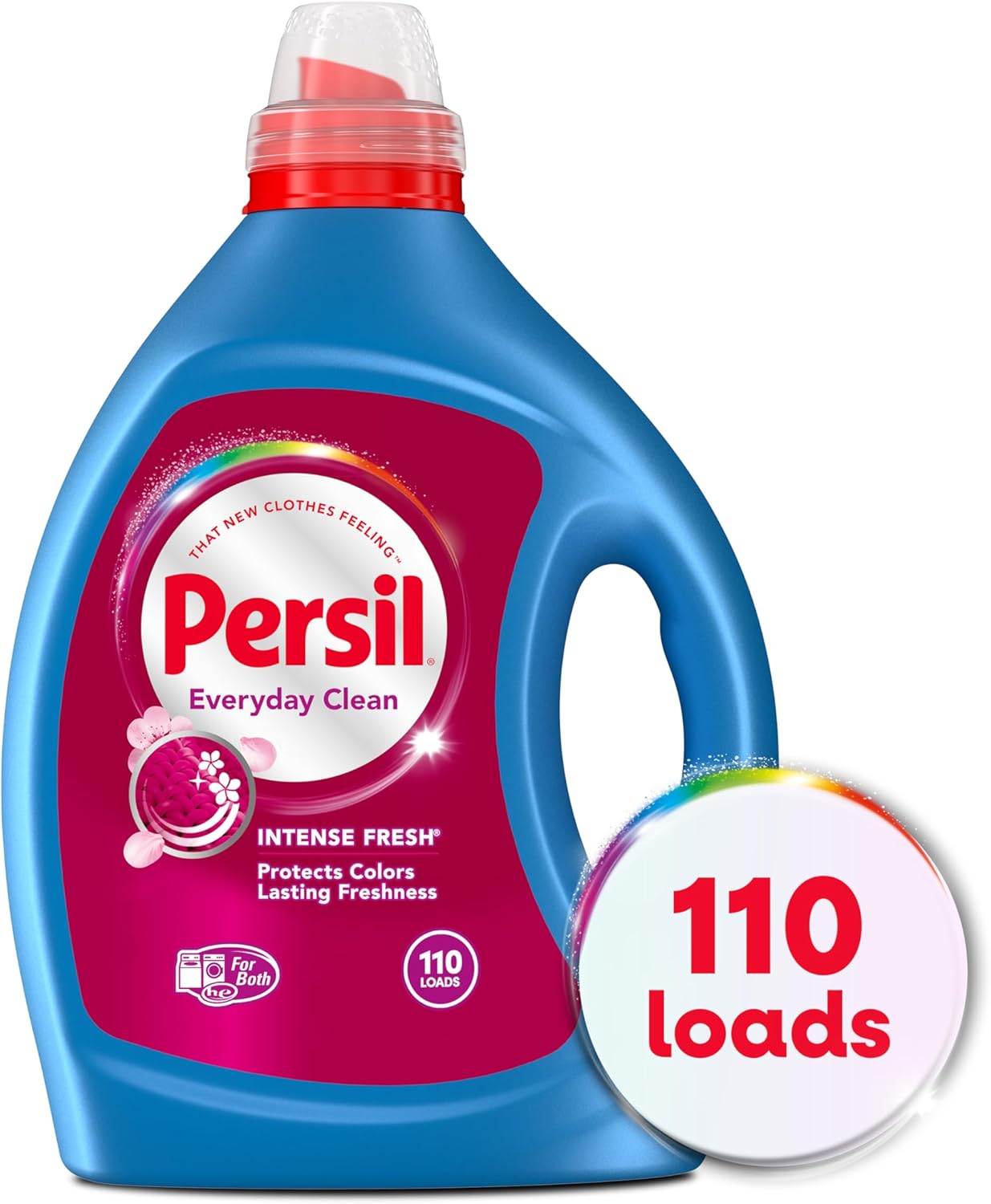 Persil Intense Fresh Everyday Clean, Liquid Laundry Detergent, High Efficiency (HE), Deep Stain Removal, 2X Concentrated, 82.5 fl oz, 110 Loads