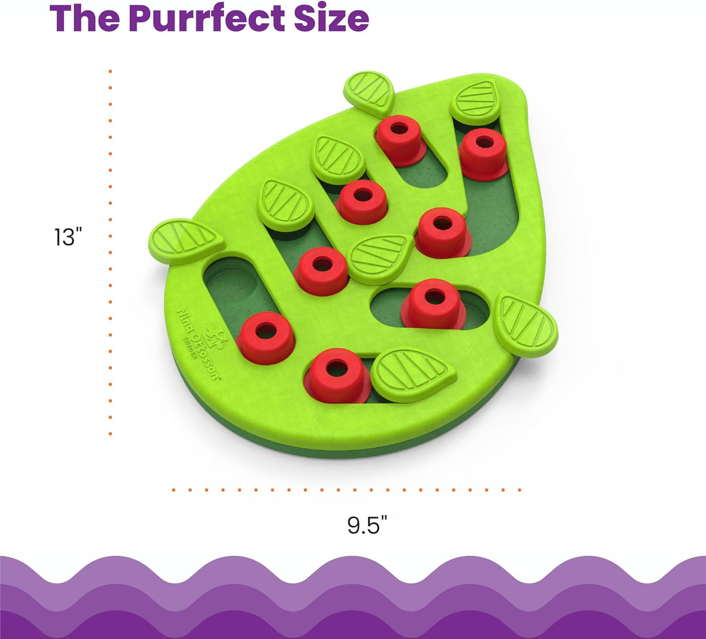 Catstages by Nina Ottosson Buggin Out Puzzle & Play – Interactive Treat Puzzle Feeder for Cats, 16 Hidden Treat Compartments Slow Feeder, Durable & Easy-Clean, Gray