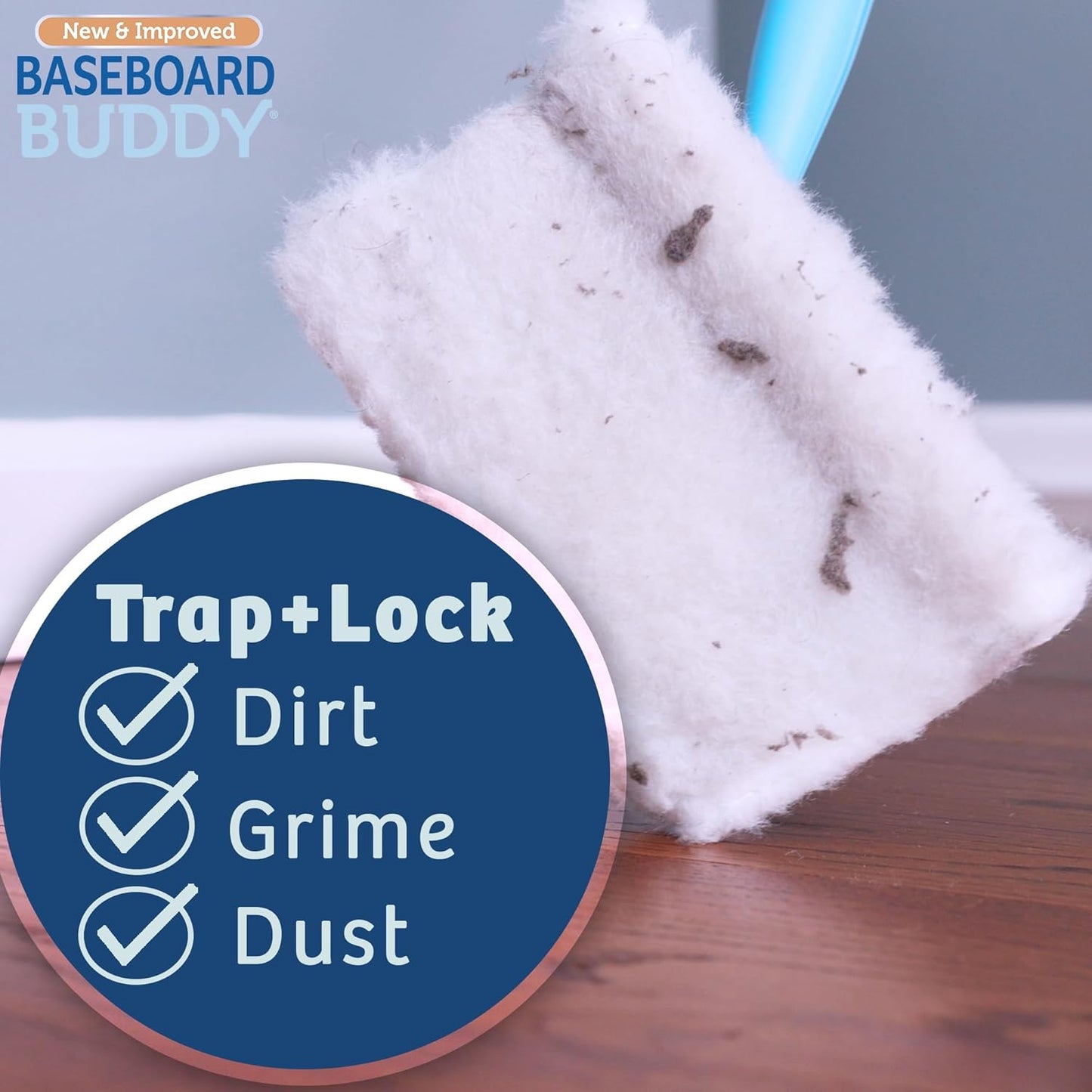 Baseboard Buddy – Baseboard & Molding Cleaning Tool! Includes 1 Baseboard Buddy and 3 Reusable Cleaning Pads, As Seen on TV