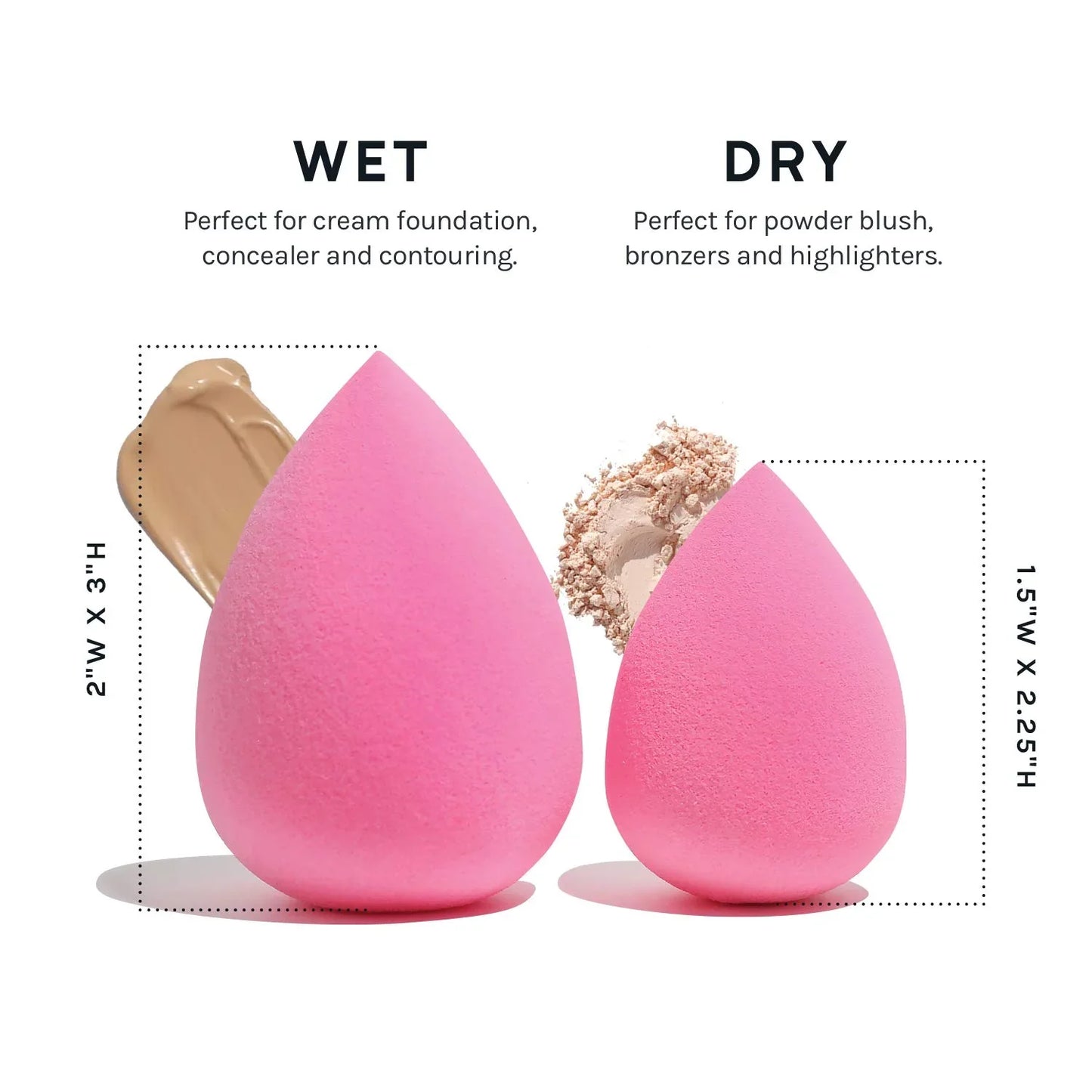 AOA Studio Latex-Free Makeup Sponge Set of 6, Super Soft for Powder, Cream & Liquid - Cart Shape