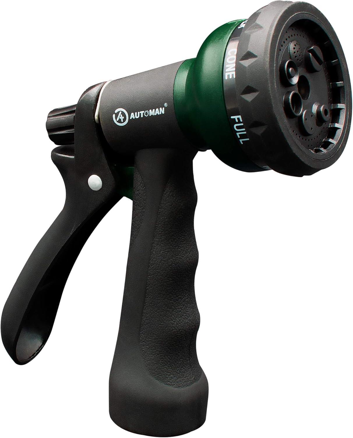 ABS Garden Hose Nozzle with 7 Spray Patterns, Slip-Resistant for All Uses - Cart Shape