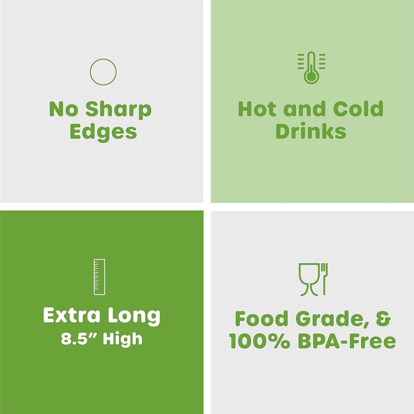 Comfy Package, [100 Count] Jumbo Plastic Smoothie Straws - 8.5" High - Assorted Colors