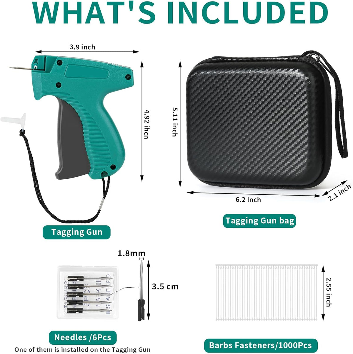 Tagging Gun for Clothing, Tag Attacher Gun Kit with 6 Needles, 1008pcs ...