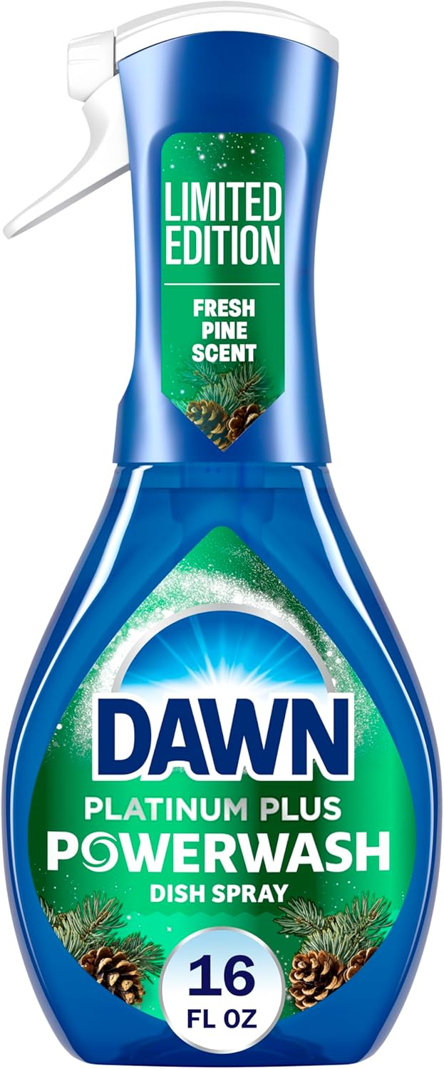 Dawn Powerwash Spray, Dish Soap, Dishwashing Liquid, Cleaning Supplies, Fresh Pine, 1 Starter Kit, 16 Fl Oz