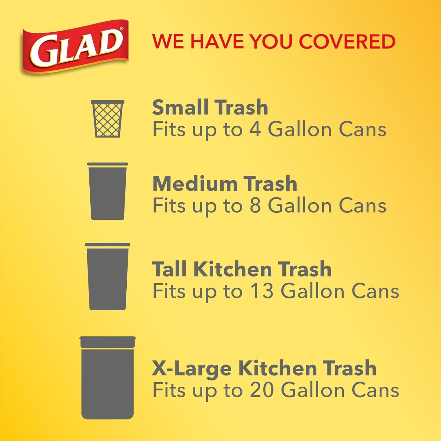 Glad OdorShield Small Trash Bags, Febreze Fresh Clean, 4 Gal, 26 Ct (Package May Vary)